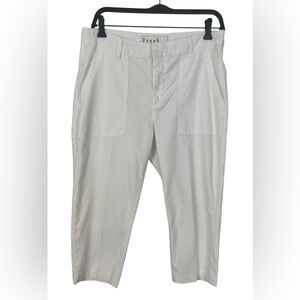 Frank & Eileen Jameson Capris White Flax Linen Blend Coastal Size 8